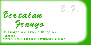bertalan franyo business card
